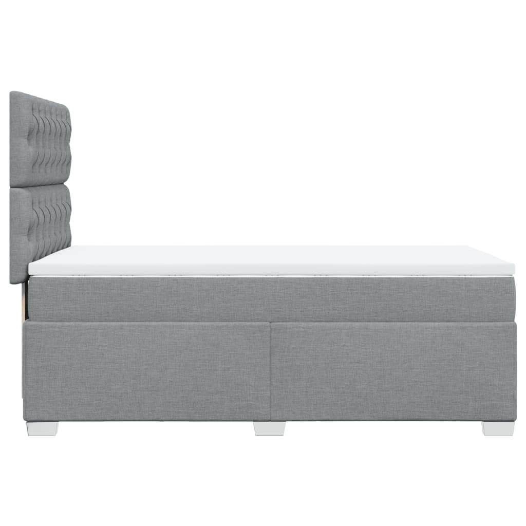 Boxspringbett mit Matratze Hellgrau 90x190 cm Stoff