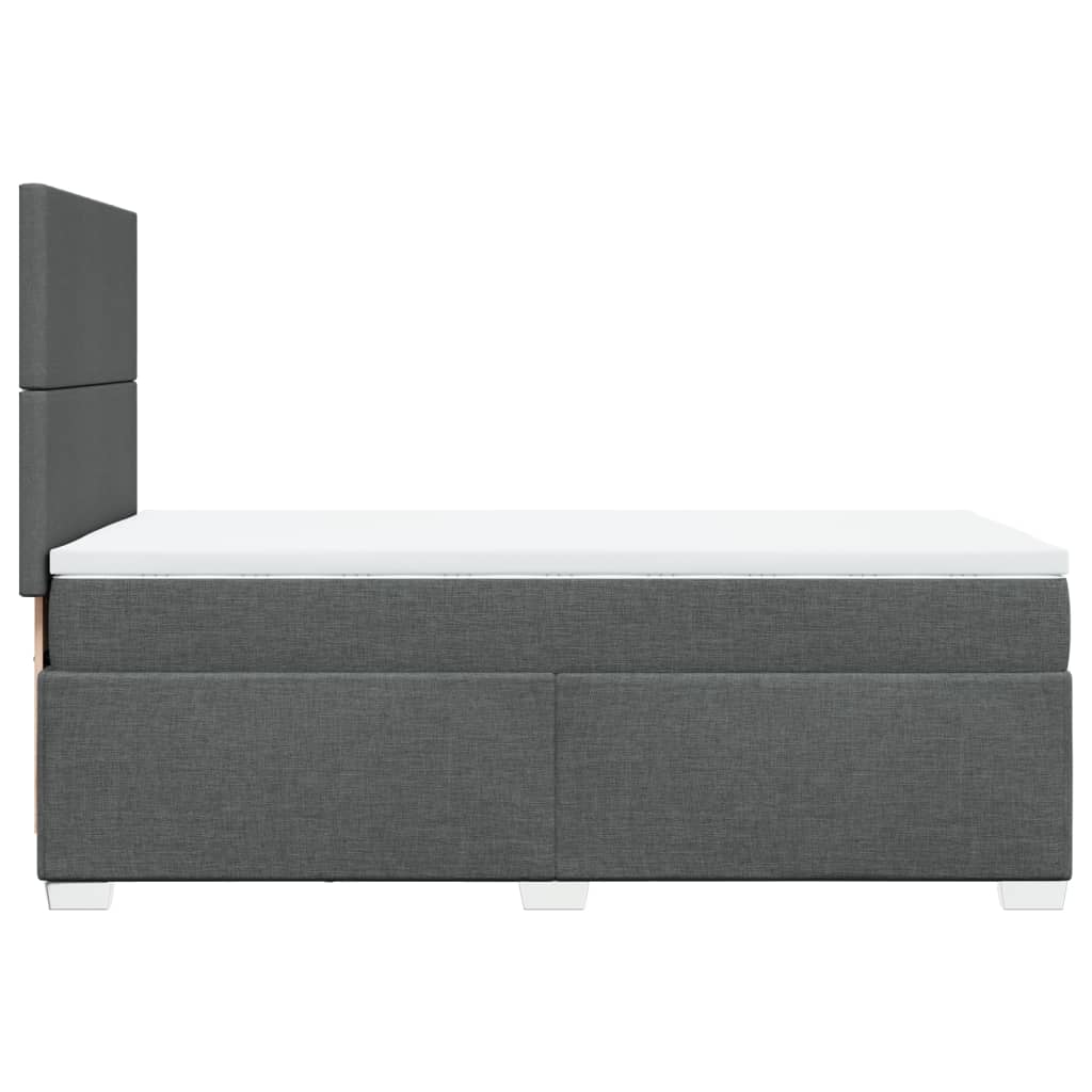 Boxspringbett mit Matratze Dunkelgrau 100x200 cm Stoff