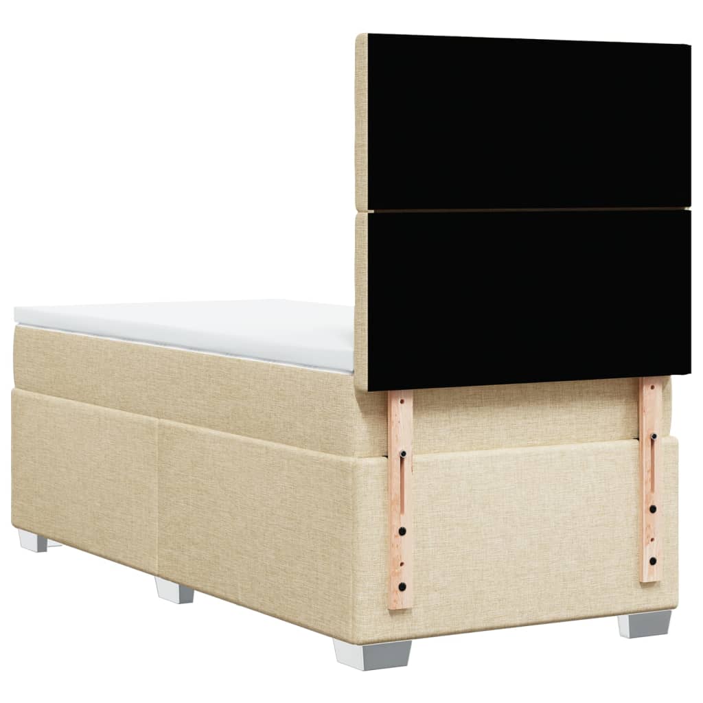 Boxspringbett mit Matratze Creme 100x200 cm Stoff