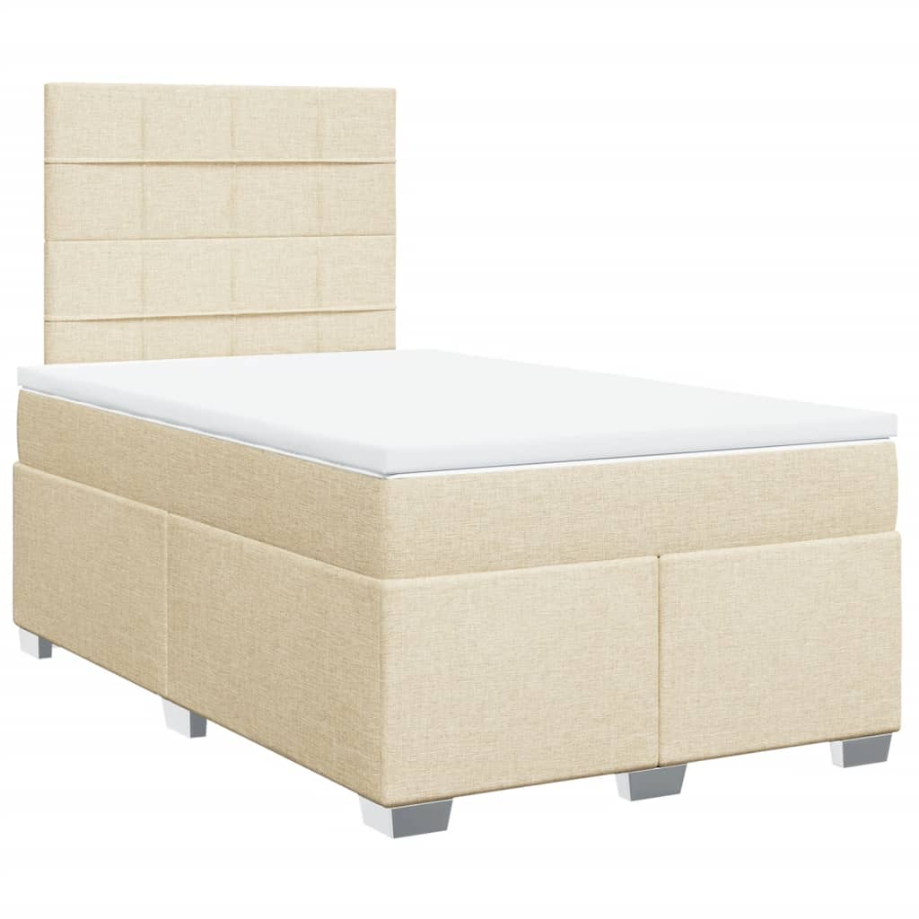 Boxspringbett mit Matratze Creme 120x200 cm Stoff