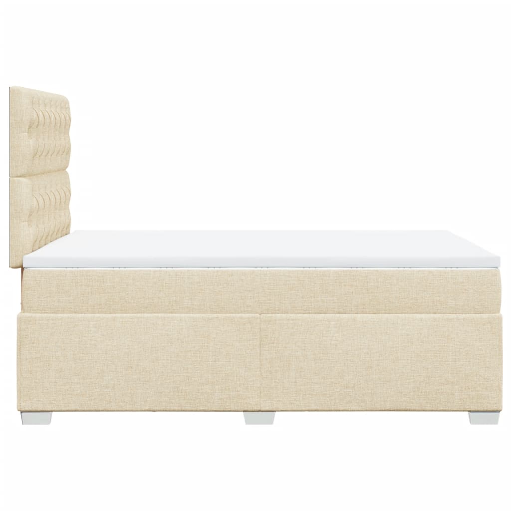 Boxspringbett mit Matratze Creme 120x200 cm Stoff