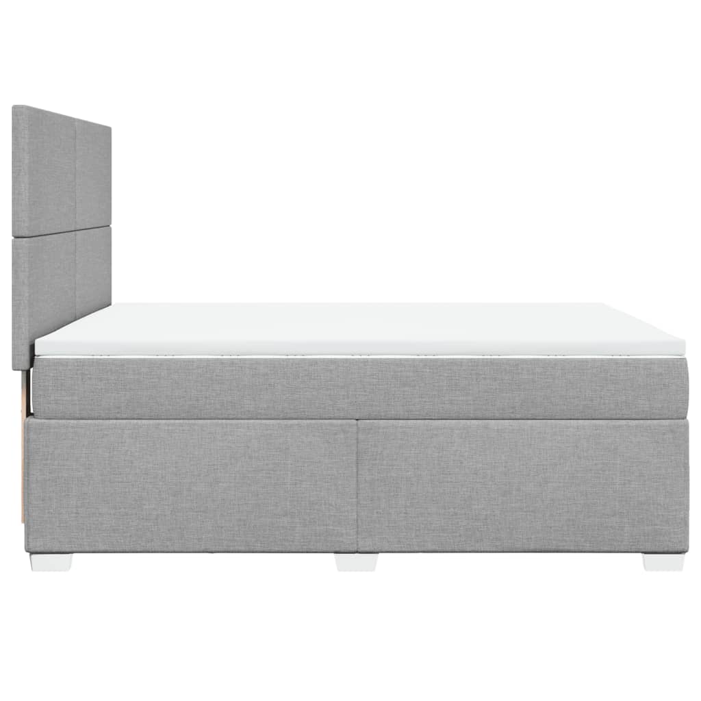 Boxspringbett mit Matratze Hellgrau 160x200 cm Stoff