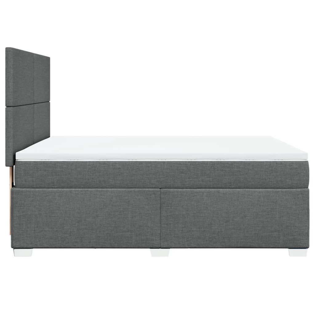 Boxspringbett mit Matratze Dunkelgrau 160x200 cm Stoff