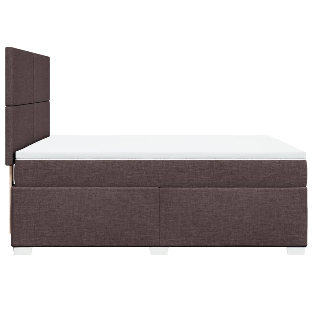 Boxspringbett mit Matratze Dunkelbraun 160x200 cm Stoff