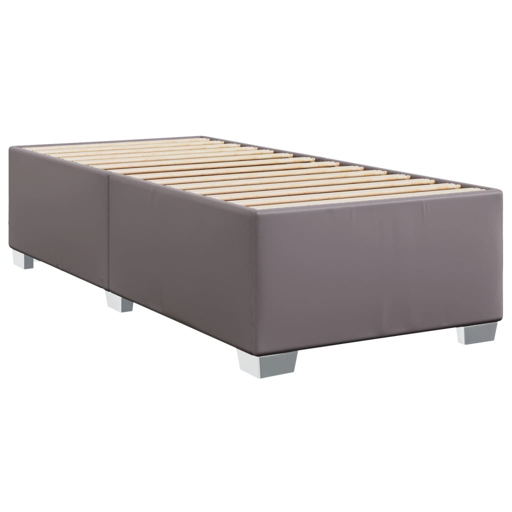 Boxspringbett mit Matratze Grau 90x190 cm Kunstleder