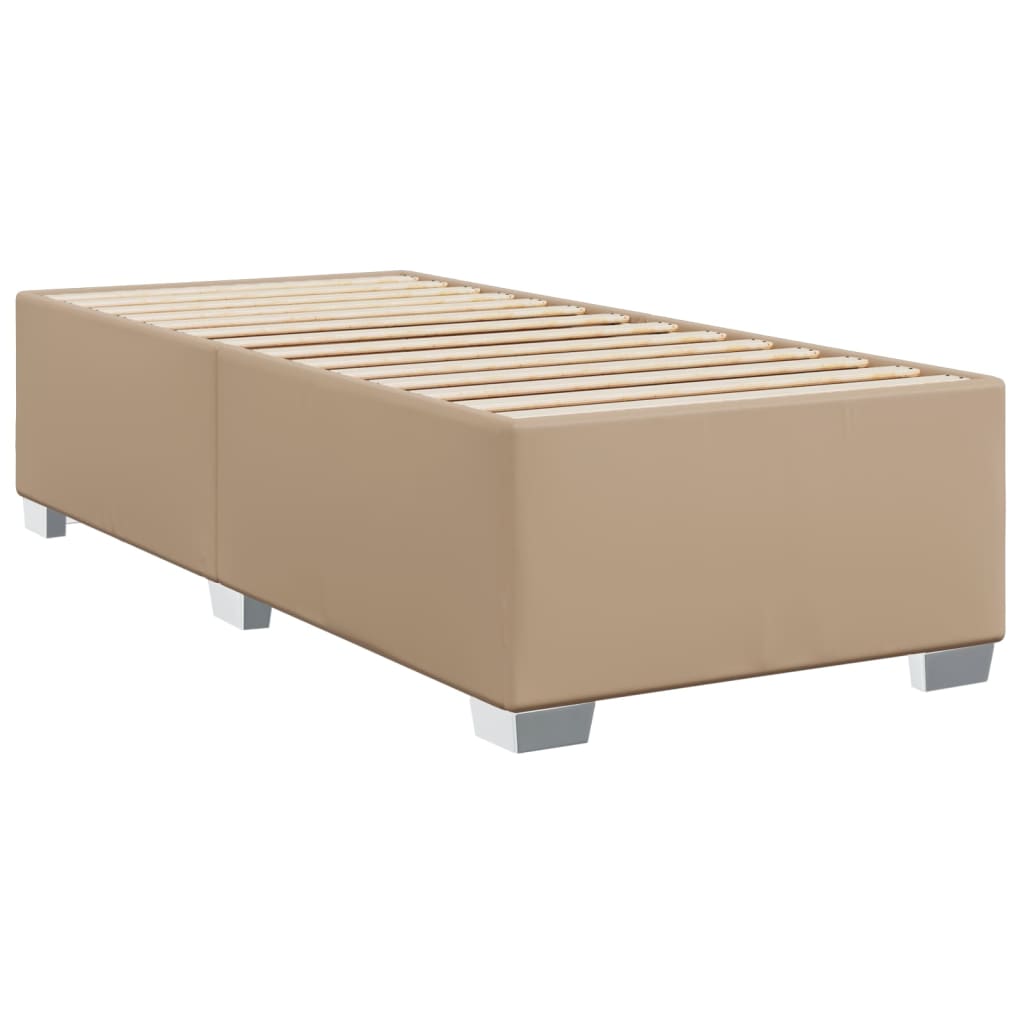 Boxspringbett mit Matratze Cappuccino-Braun 90x190cm Kunstleder