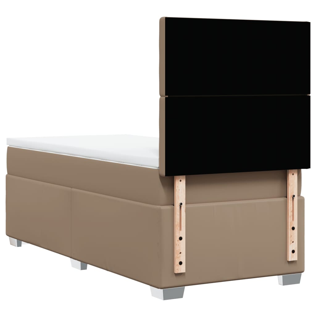 Boxspringbett mit Matratze Cappuccino-Braun 90x190cm Kunstleder