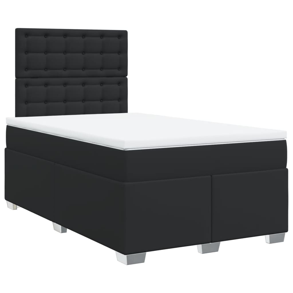 Boxspringbett mit Matratze Schwarz 120x190 cm Kunstleder