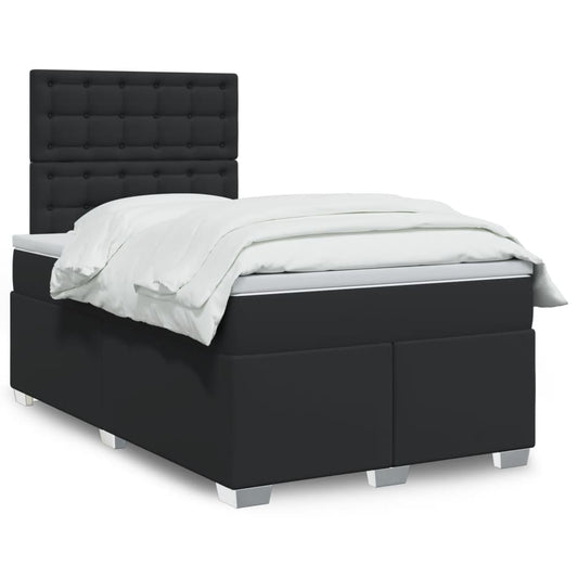 Boxspringbett mit Matratze Schwarz 120x190 cm Kunstleder