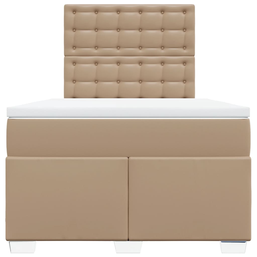 Boxspringbett mit Matratze Cappuccino-Braun 80x200cm Kunstleder