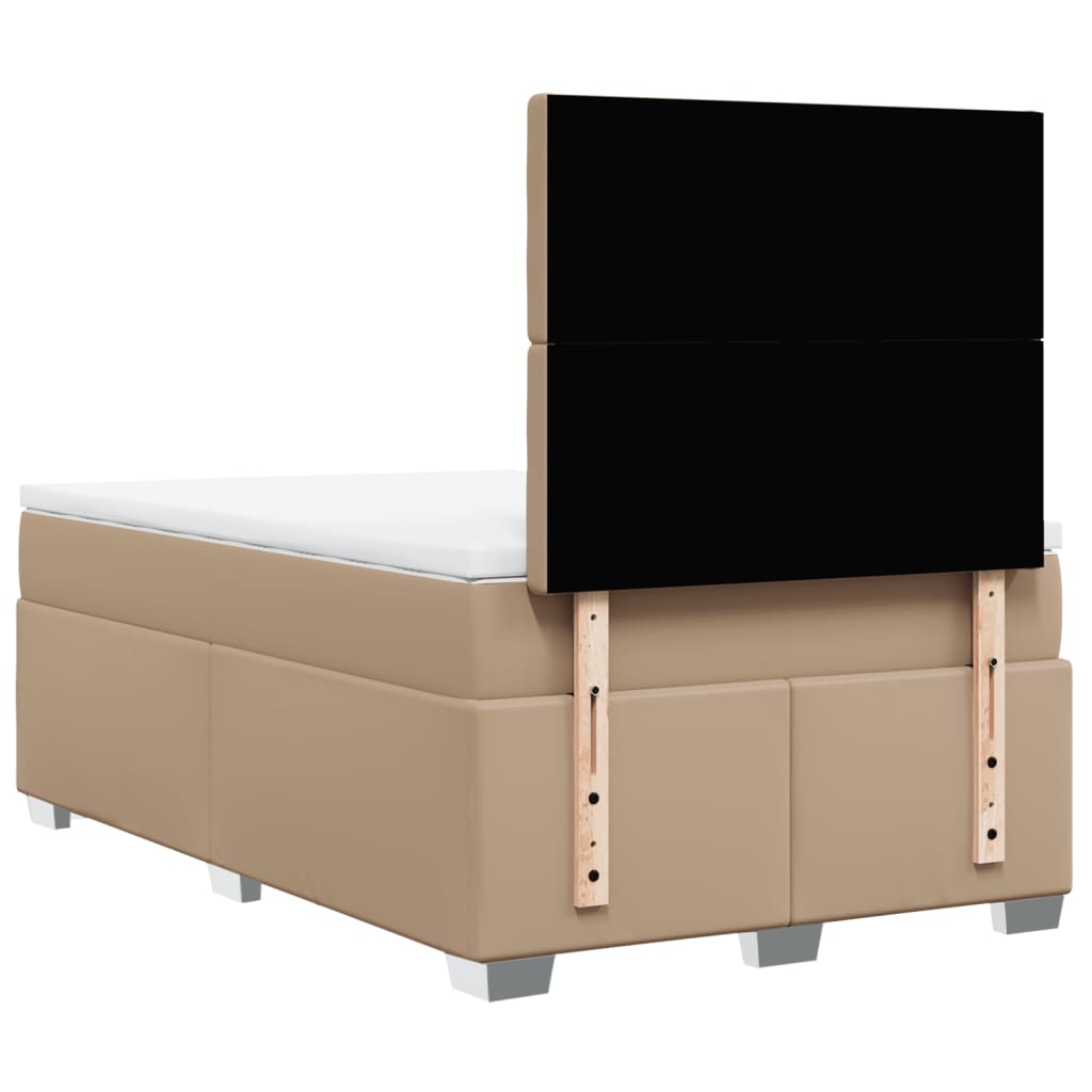 Boxspringbett mit Matratze Cappuccino-Braun 80x200cm Kunstleder