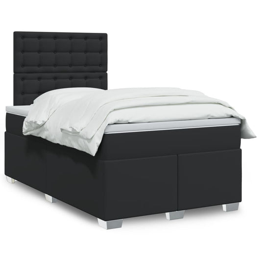 Boxspringbett mit Matratze Schwarz 120x200 cm Kunstleder