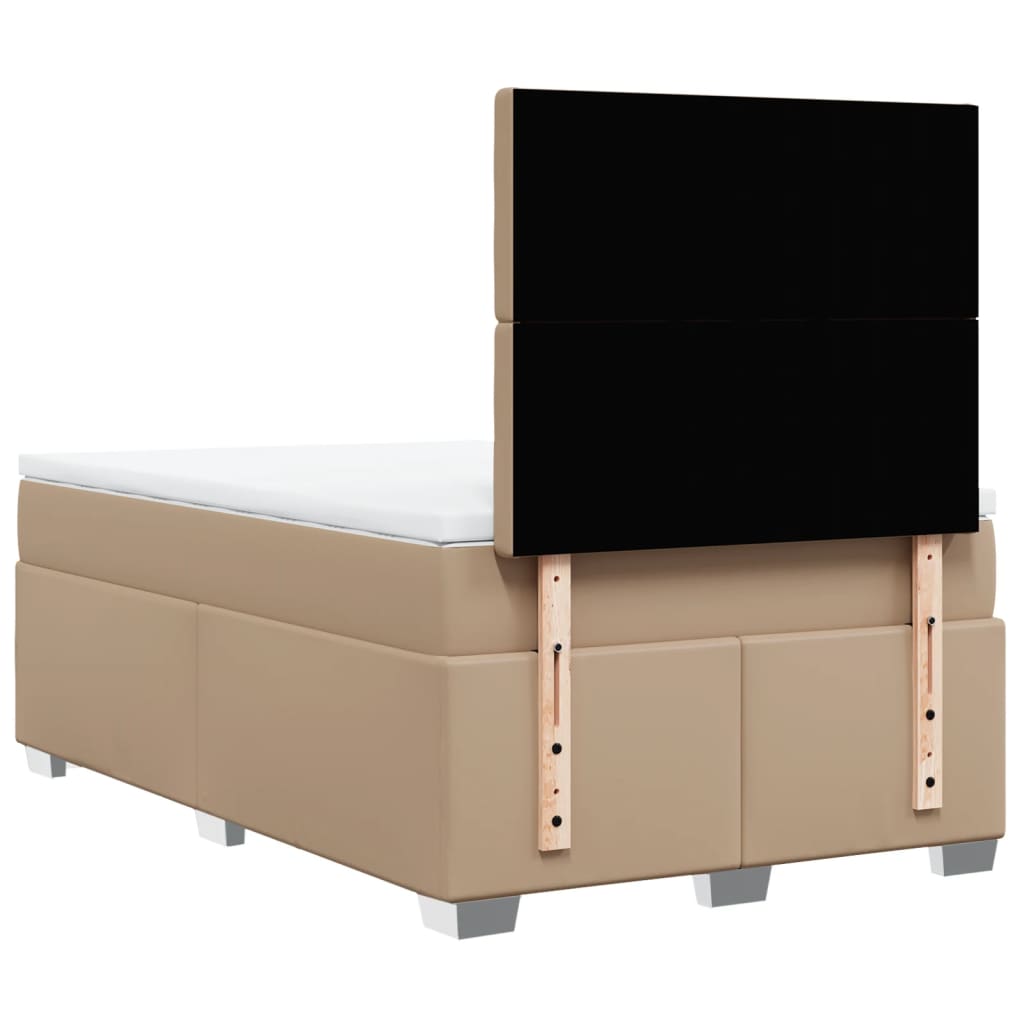 Boxspringbett Matratze Cappuccino-Braun 120x200cm Kunstleder