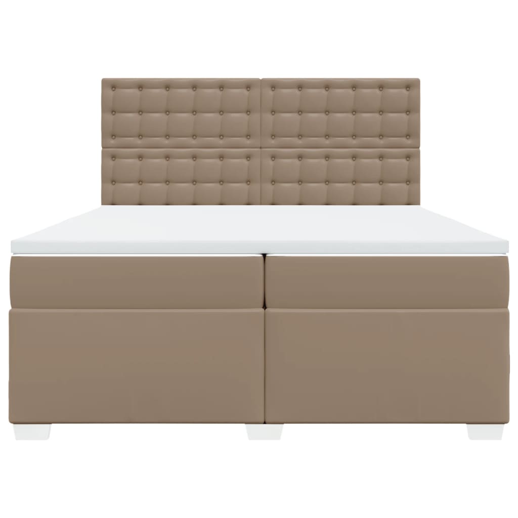 Boxspringbett Matratze Cappuccino-Braun 200x200cm Kunstleder