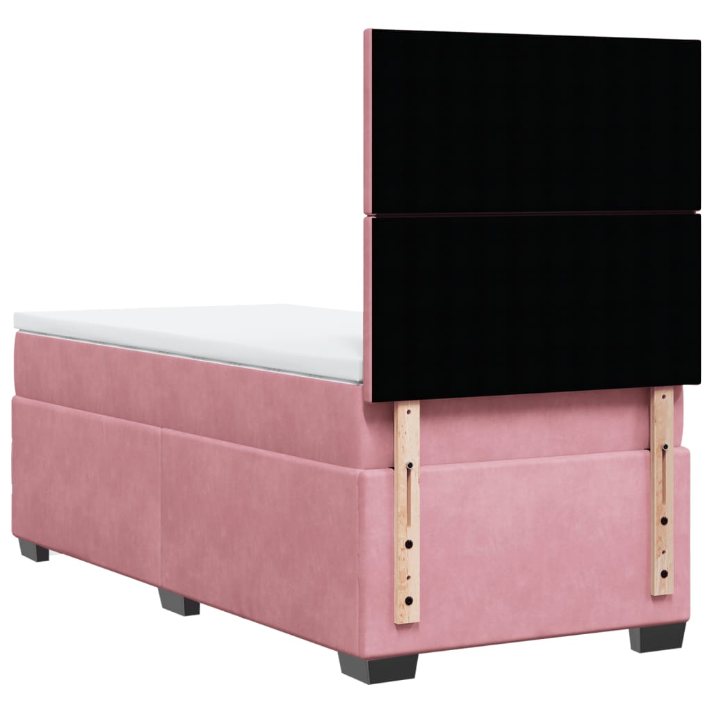 Boxspringbett mit Matratze Rosa 80x200 cm Samt