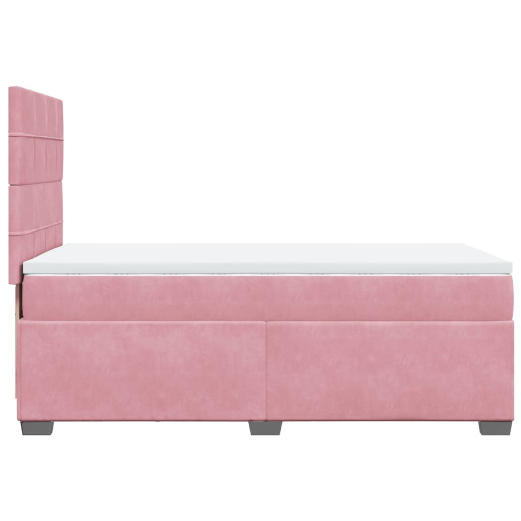 Boxspringbett mit Matratze Rosa 80x200 cm Samt