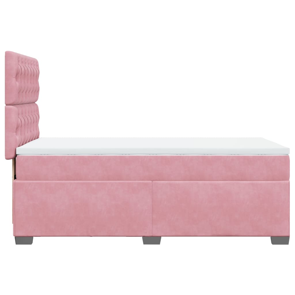 Boxspringbett mit Matratze Rosa 80x200 cm Samt