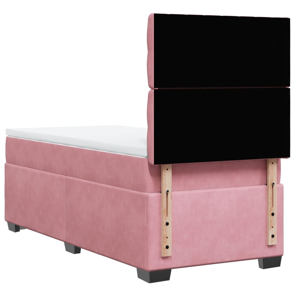 Boxspringbett mit Matratze Rosa 80x200 cm Samt