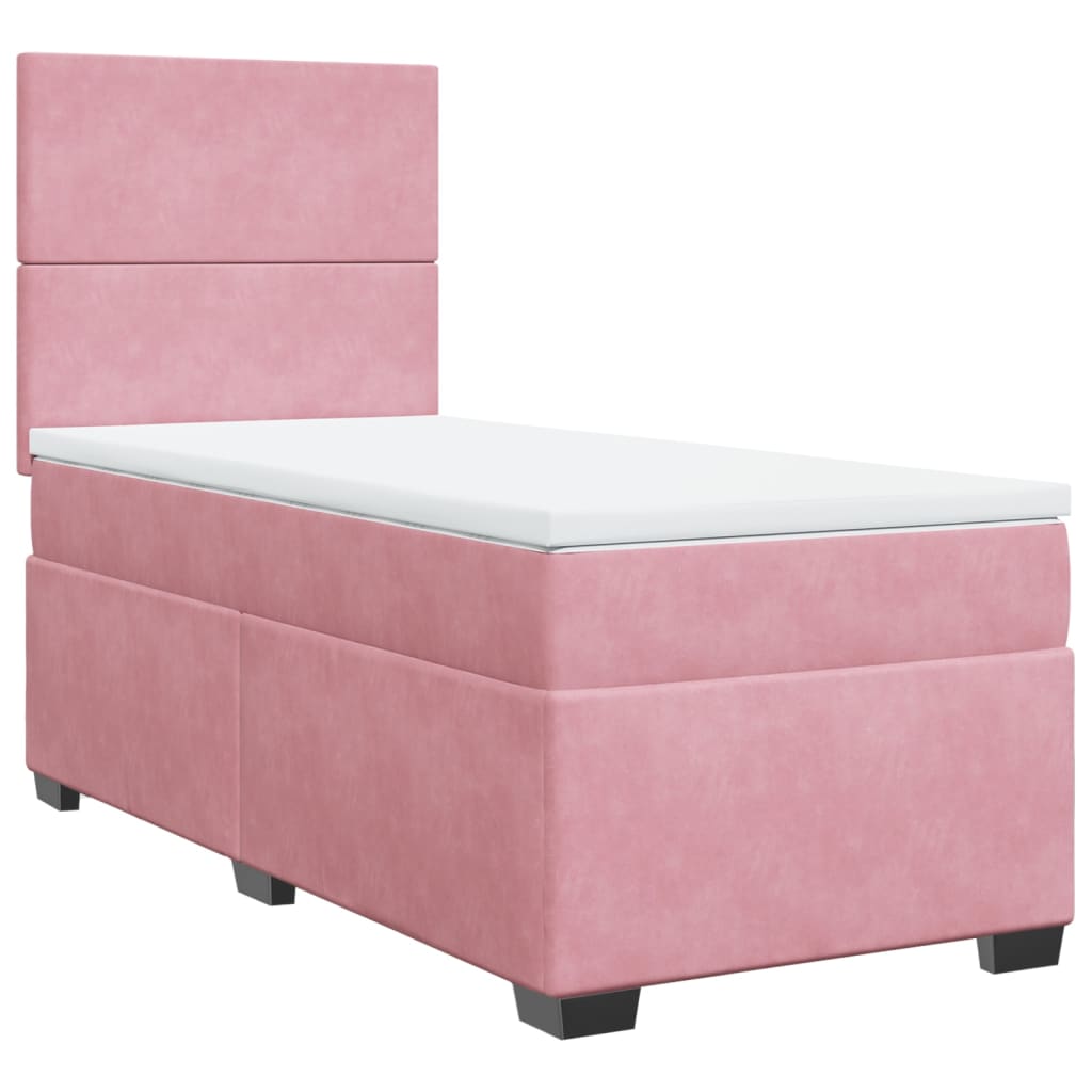 Boxspringbett mit Matratze Rosa 90x190 cm Samt