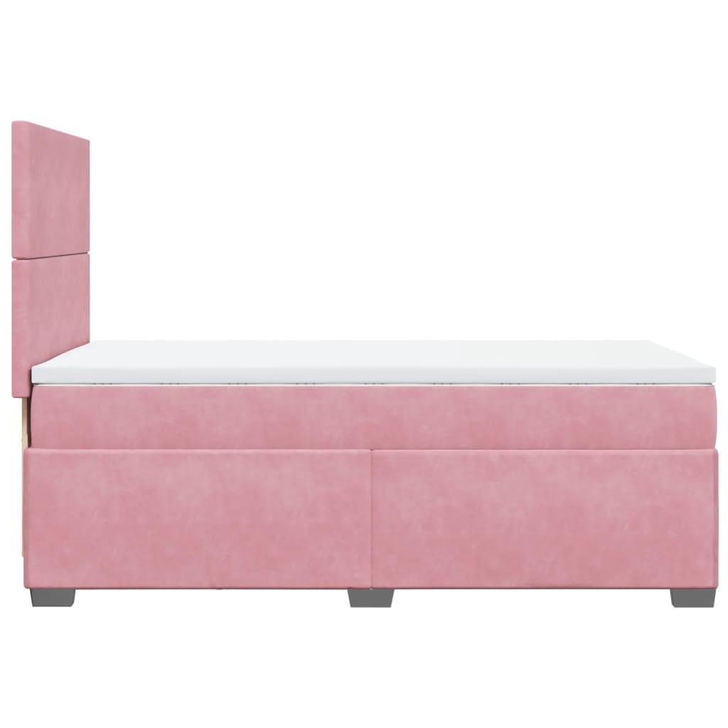 Boxspringbett mit Matratze Rosa 90x190 cm Samt