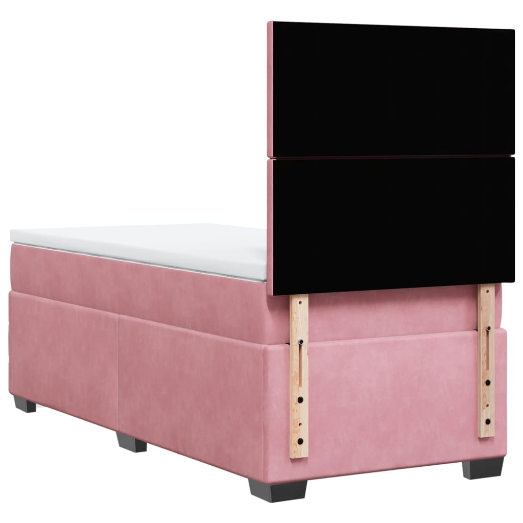 Boxspringbett mit Matratze Rosa 90x190 cm Samt