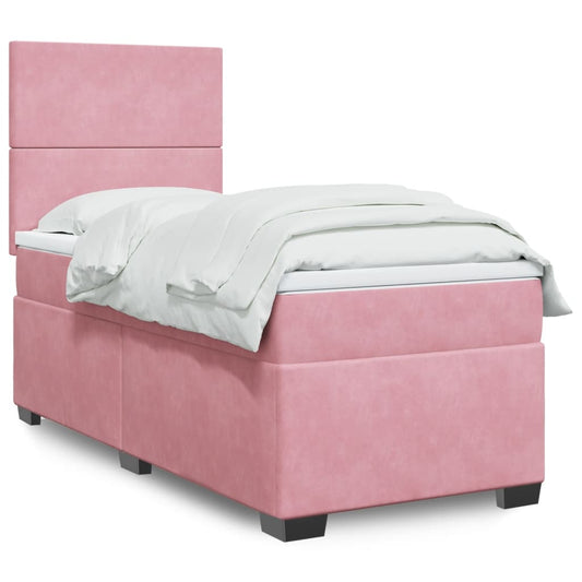 Boxspringbett mit Matratze Rosa 90x190 cm Samt