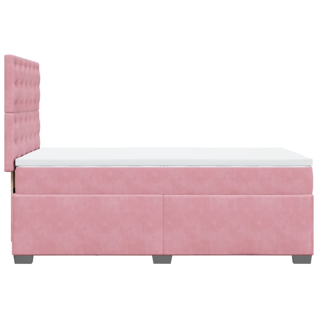 Boxspringbett mit Matratze Rosa 90x190 cm Samt