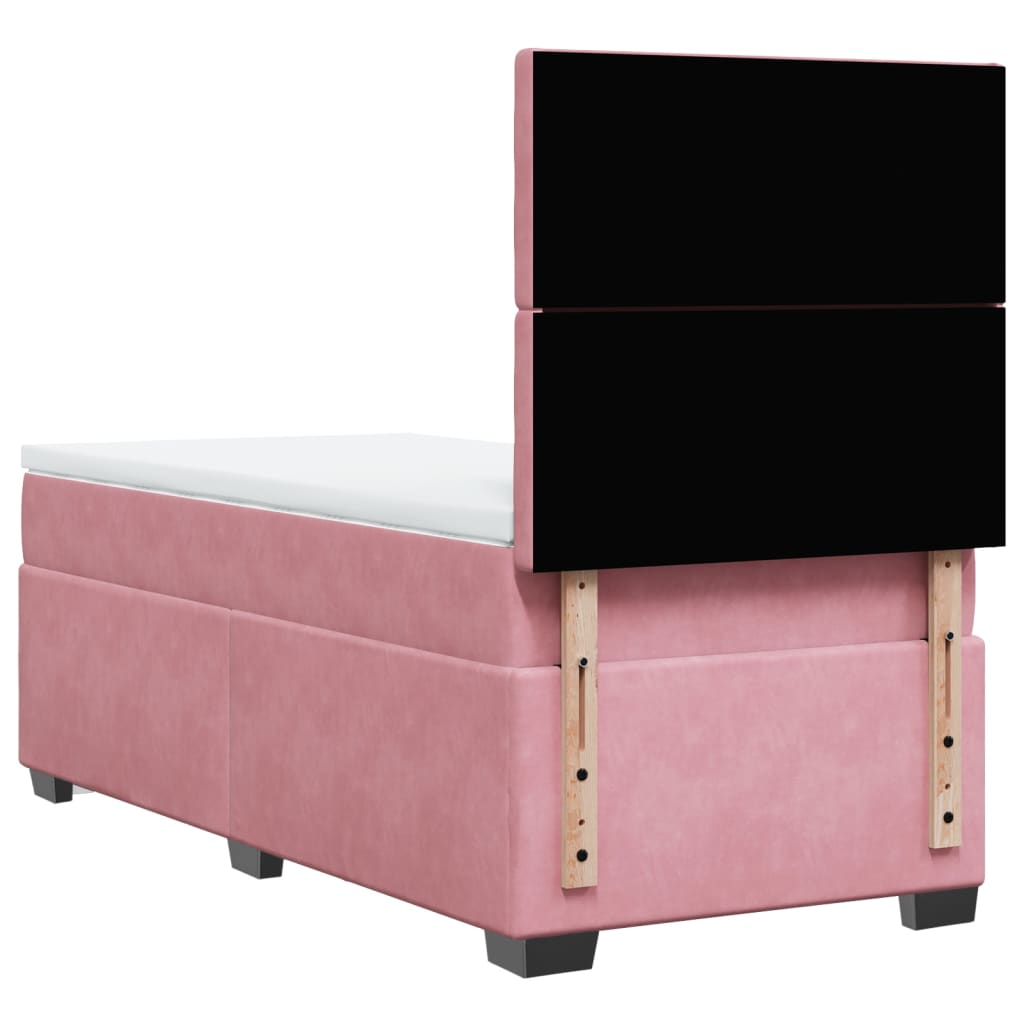 Boxspringbett mit Matratze Rosa 90x190 cm Samt