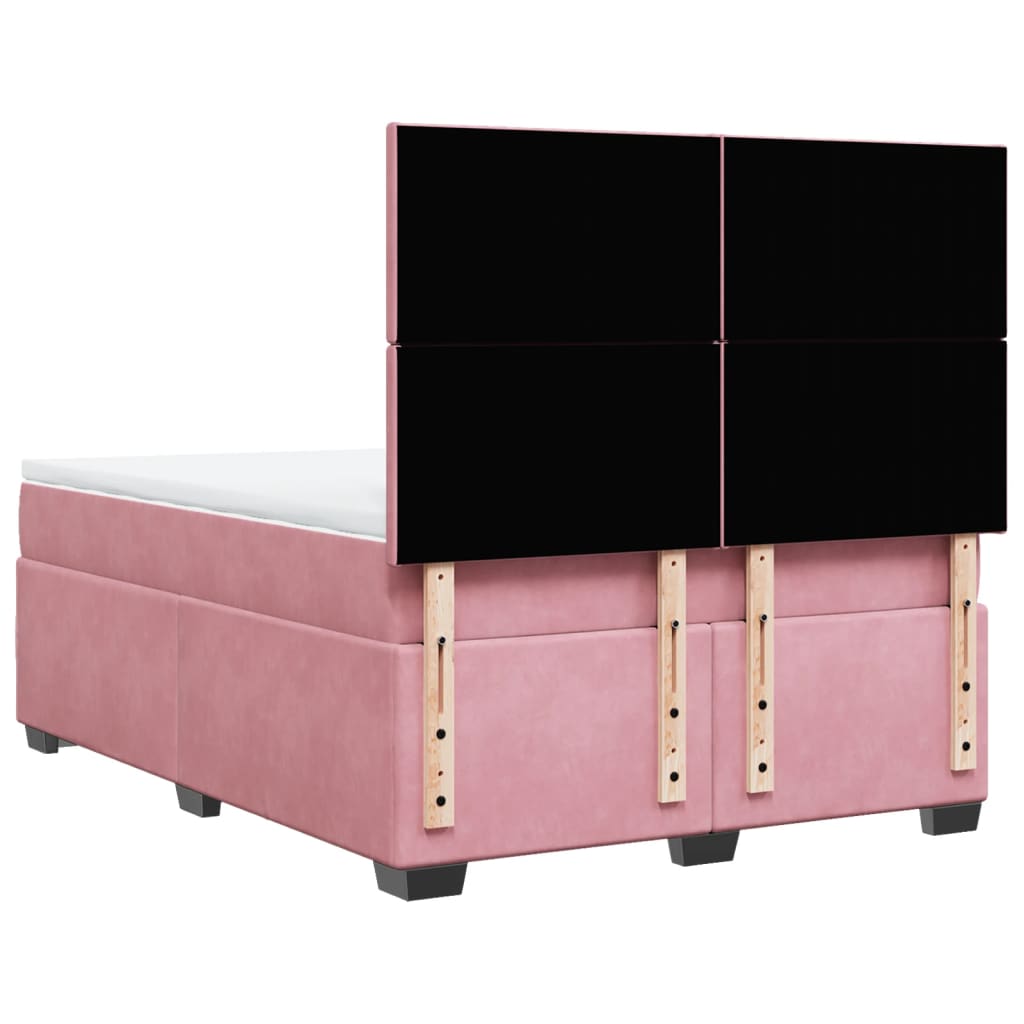 Boxspringbett mit Matratze Rosa 160x200 cm Samt