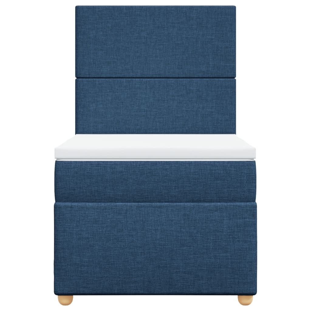 Boxspringbett mit Matratze Blau 90x190 cm Stoff