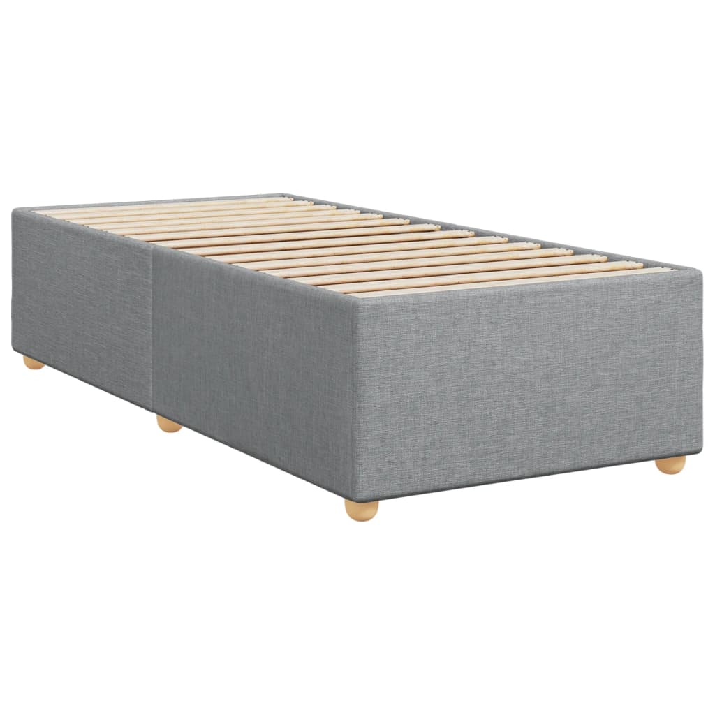 Boxspringbett mit Matratze Hellgrau 90x190 cm Stoff