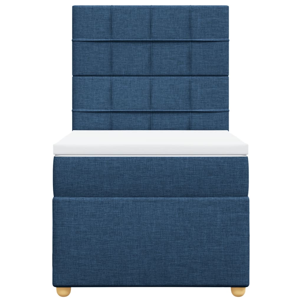 Boxspringbett mit Matratze Blau 90x190 cm Stoff