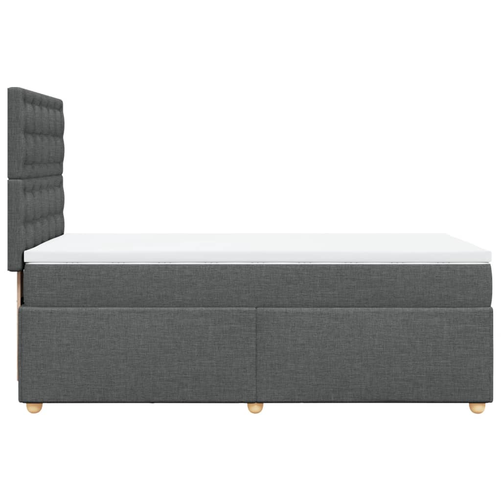 Boxspringbett mit Matratze Dunkelgrau 90x190 cm Stoff