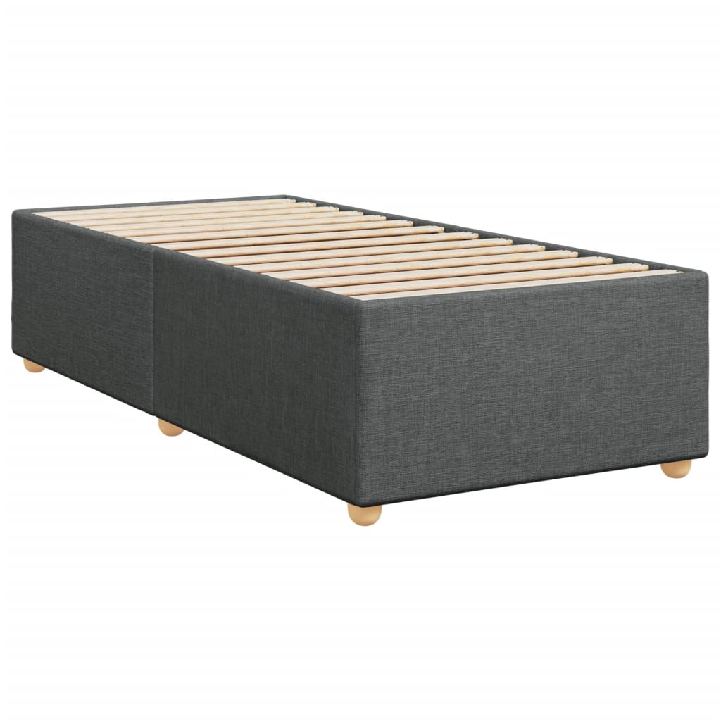 Boxspringbett mit Matratze Dunkelgrau 100x200 cm Stoff