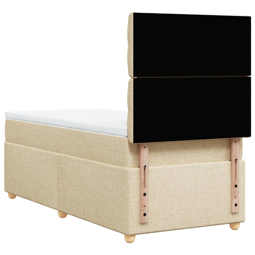 Boxspringbett mit Matratze Creme 100x200 cm Stoff