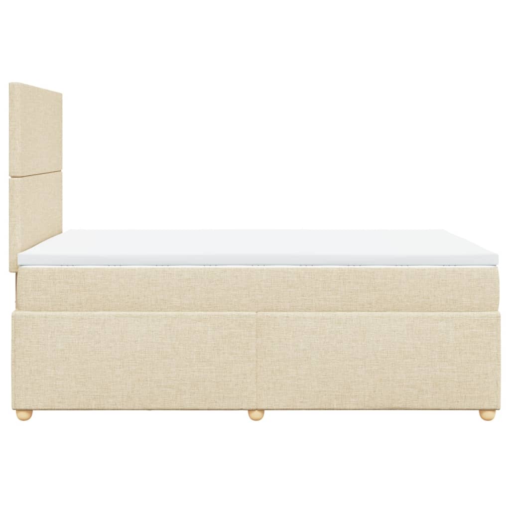 Boxspringbett mit Matratze Creme 120x200 cm Stoff