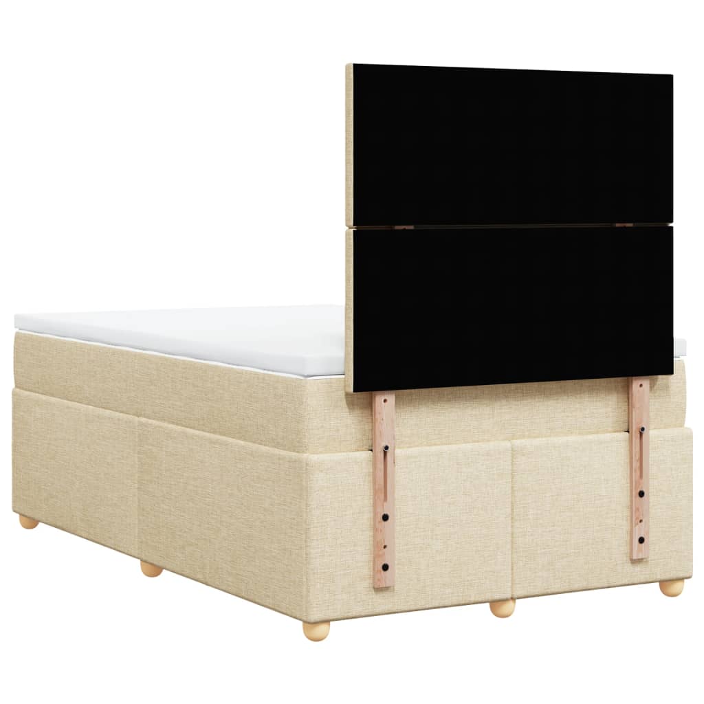 Boxspringbett mit Matratze Creme 120x200 cm Stoff