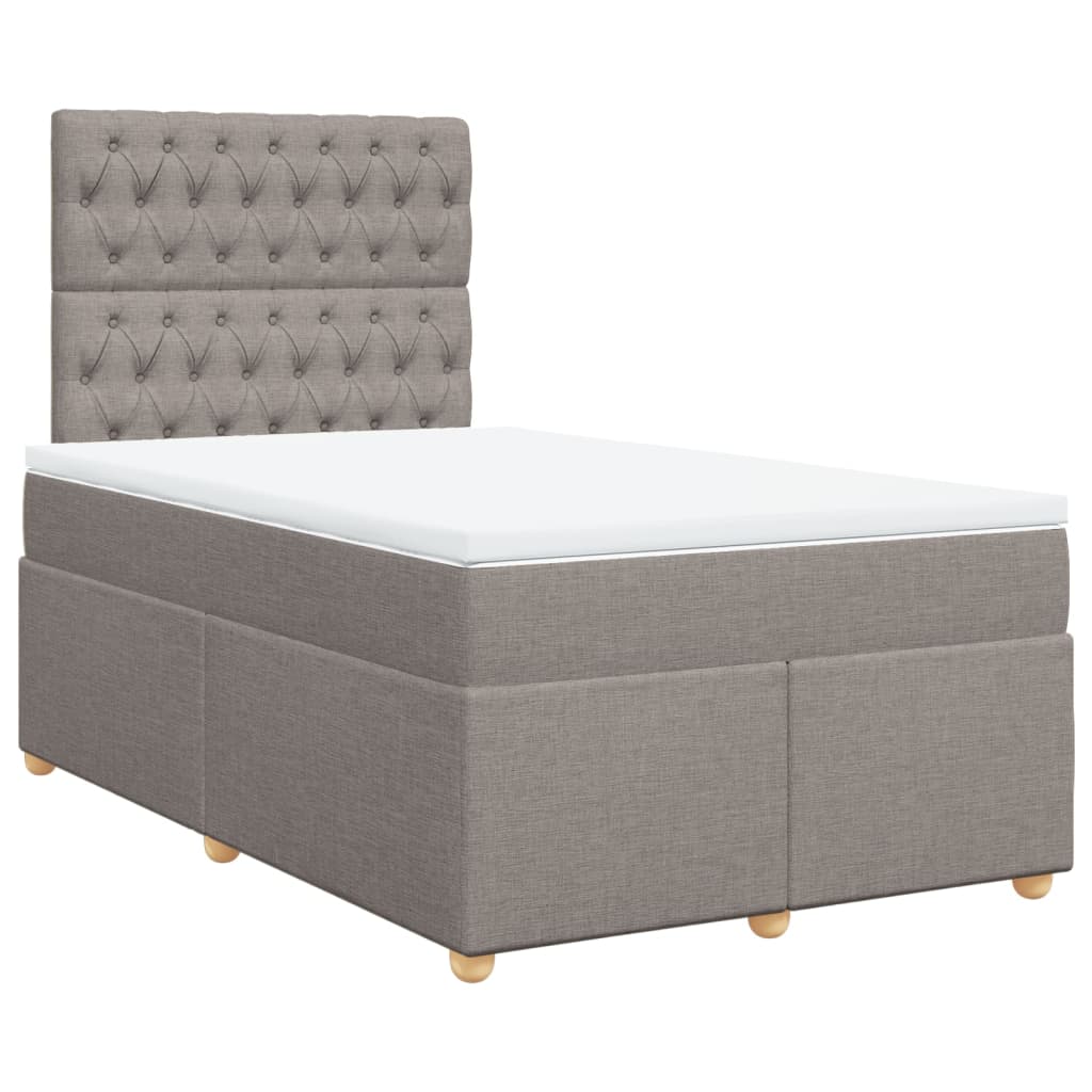 Boxspringbett mit Matratze Taupe 120x200 cm Stoff