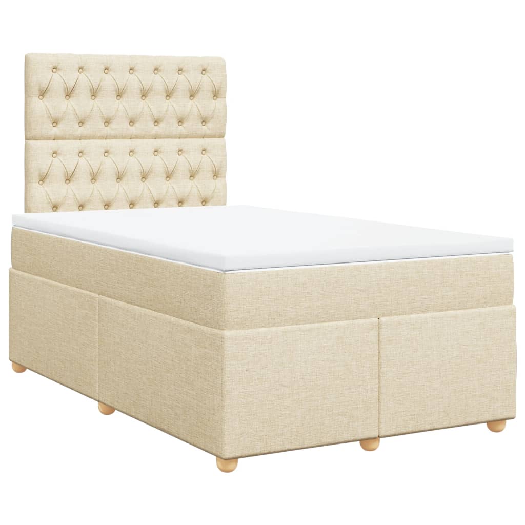 Boxspringbett mit Matratze Creme 120x200 cm Stoff