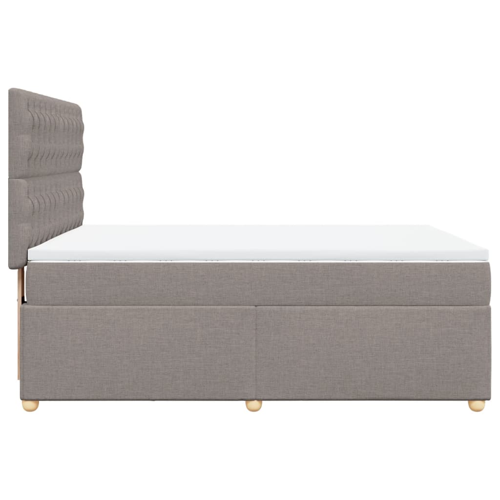 Boxspringbett mit Matratze Taupe 160x200 cm Stoff