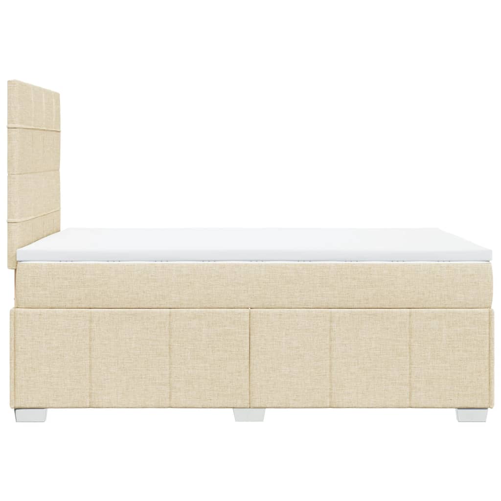 Boxspringbett mit Matratze Creme 120x190 cm Stoff