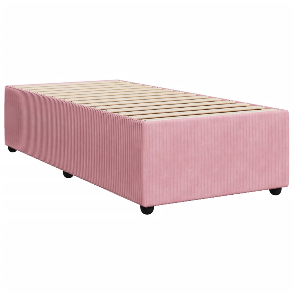 Boxspringbett mit Matratze Rosa 80x200 cm Samt