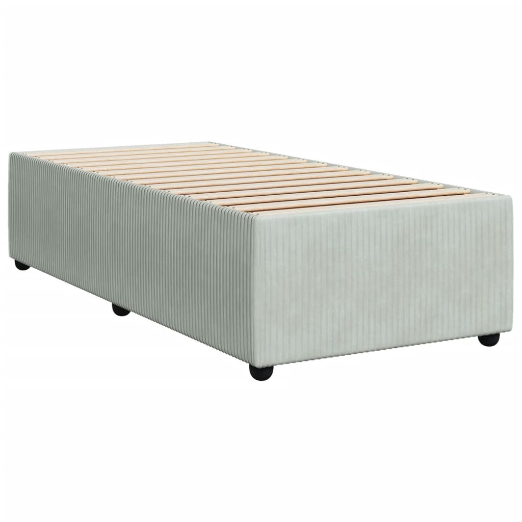 Boxspringbett mit Matratze Hellgrau 90x190 cm Samt