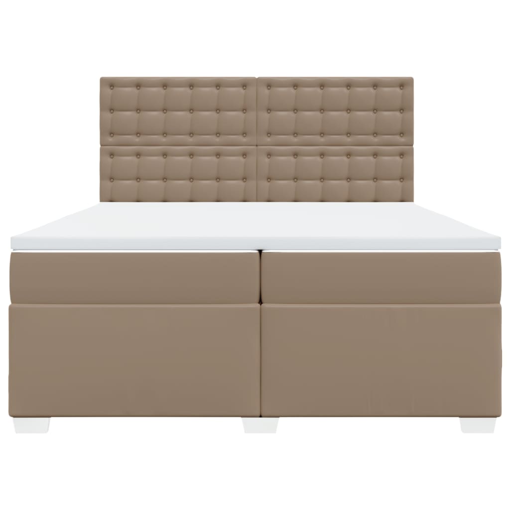 Boxspringbett Matratze Cappuccino-Braun 200x200cm Kunstleder