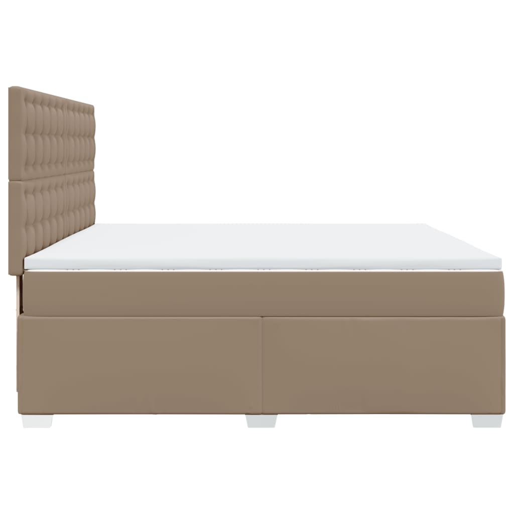 Boxspringbett Matratze Cappuccino-Braun 200x200cm Kunstleder