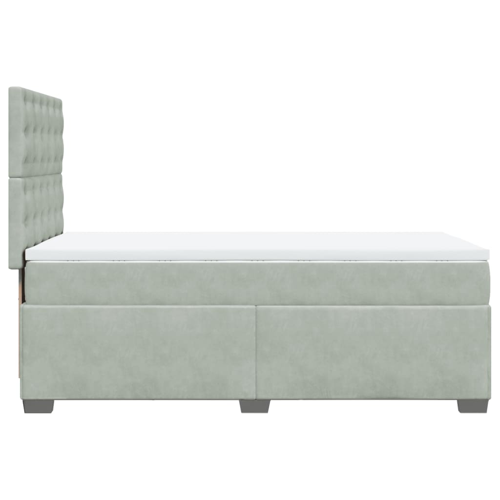 Boxspringbett mit Matratze Hellgrau 90x190 cm Samt