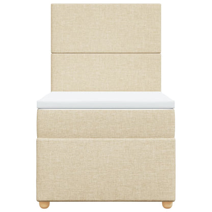 Boxspringbett mit Matratze Creme 80x200 cm Stoff