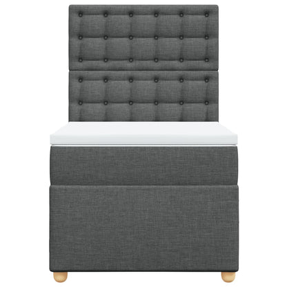Boxspringbett mit Matratze Dunkelgrau 80x200 cm Stoff
