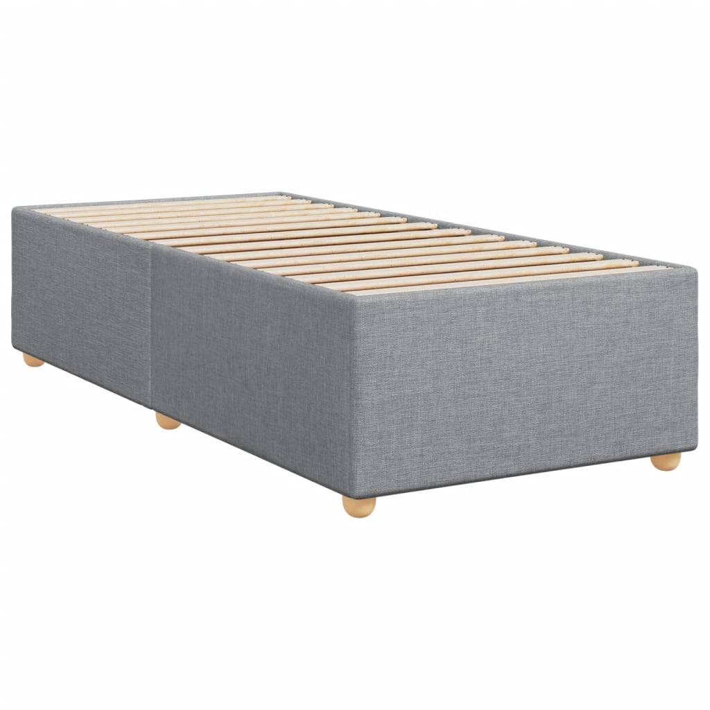 Boxspringbett mit Matratze Hellgrau 90x200 cm Stoff