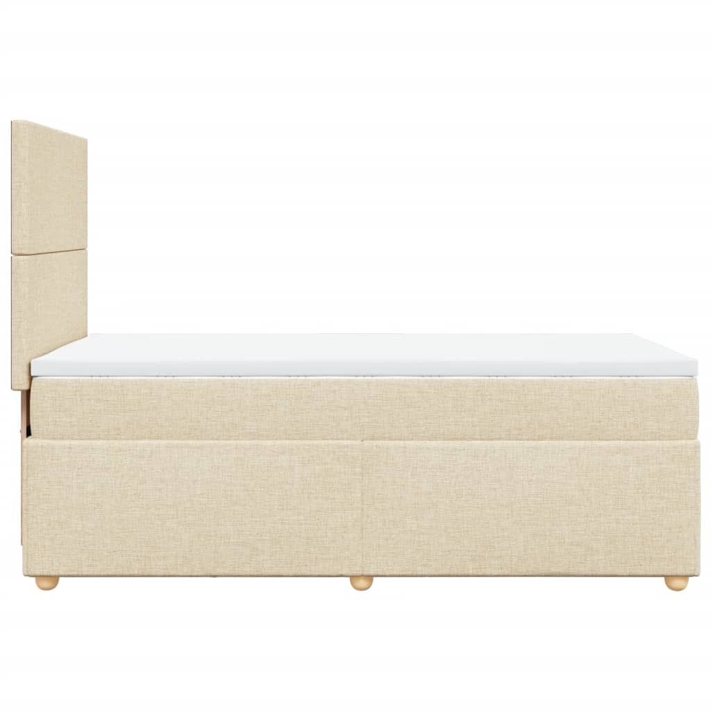 Boxspringbett mit Matratze Creme 100x200 cm Stoff